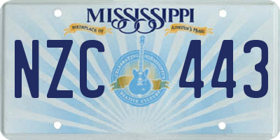 MS license plate NZC443