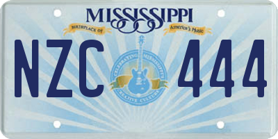 MS license plate NZC444