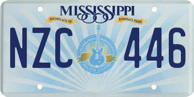 MS license plate NZC446