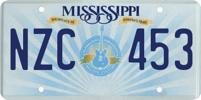 MS license plate NZC453