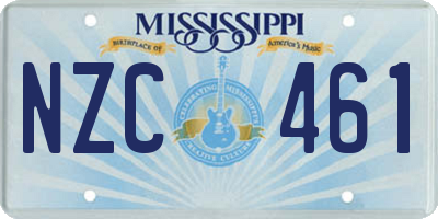 MS license plate NZC461
