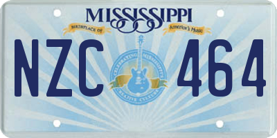 MS license plate NZC464