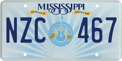 MS license plate NZC467