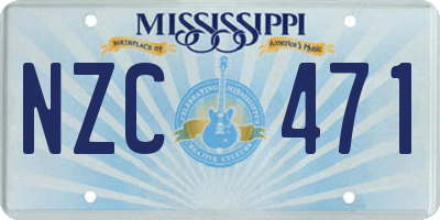 MS license plate NZC471