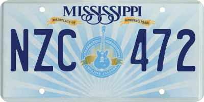 MS license plate NZC472