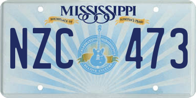 MS license plate NZC473