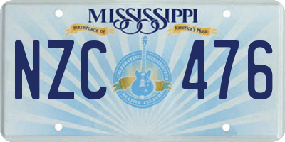 MS license plate NZC476