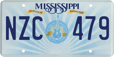 MS license plate NZC479
