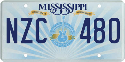 MS license plate NZC480