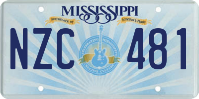 MS license plate NZC481