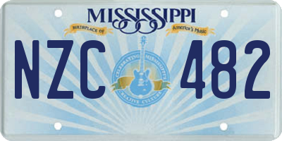 MS license plate NZC482