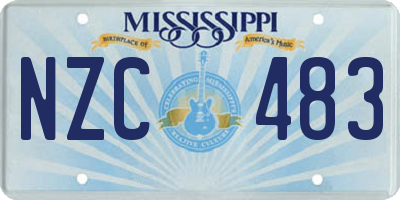 MS license plate NZC483