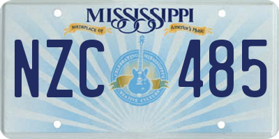 MS license plate NZC485