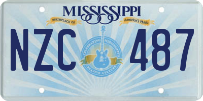 MS license plate NZC487