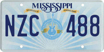 MS license plate NZC488