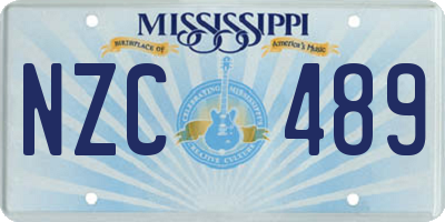 MS license plate NZC489