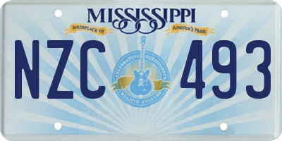 MS license plate NZC493