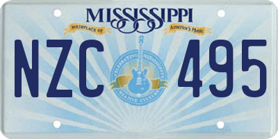 MS license plate NZC495