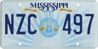 MS license plate NZC497