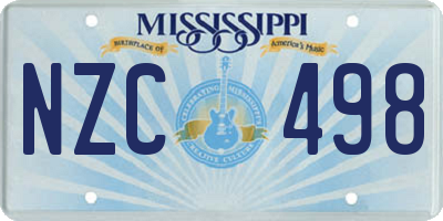 MS license plate NZC498