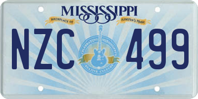 MS license plate NZC499