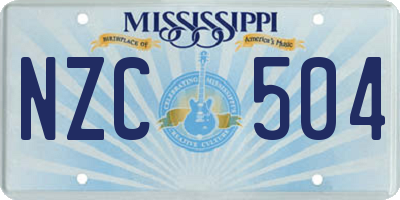 MS license plate NZC504