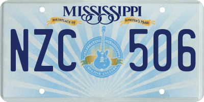 MS license plate NZC506