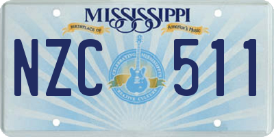 MS license plate NZC511