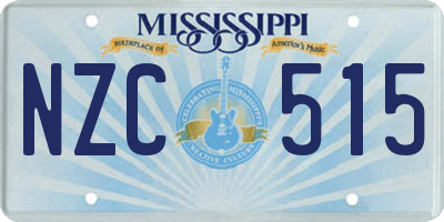 MS license plate NZC515