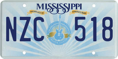 MS license plate NZC518