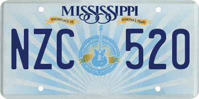 MS license plate NZC520