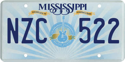 MS license plate NZC522