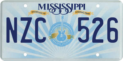MS license plate NZC526