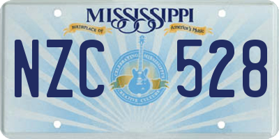 MS license plate NZC528