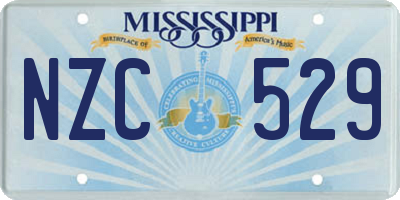 MS license plate NZC529
