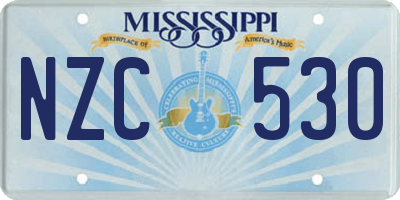 MS license plate NZC530