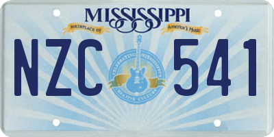 MS license plate NZC541