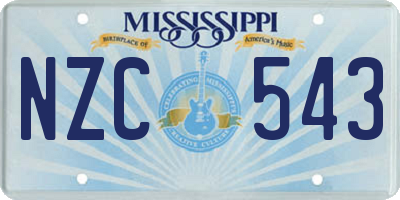 MS license plate NZC543