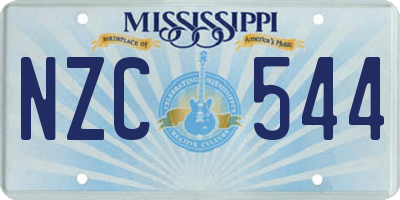 MS license plate NZC544