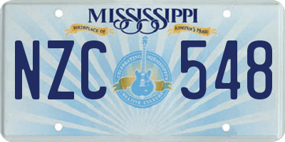 MS license plate NZC548