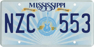 MS license plate NZC553