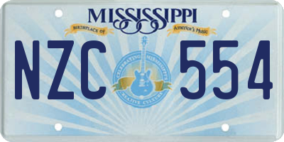 MS license plate NZC554