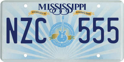 MS license plate NZC555