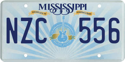 MS license plate NZC556