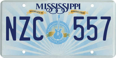 MS license plate NZC557