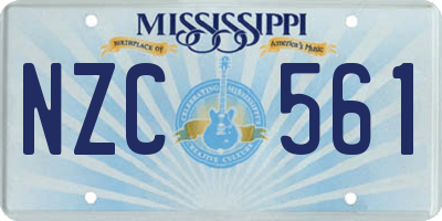 MS license plate NZC561