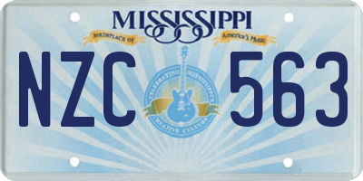 MS license plate NZC563