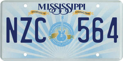 MS license plate NZC564
