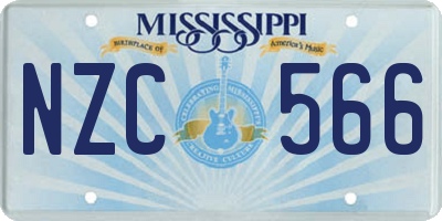 MS license plate NZC566