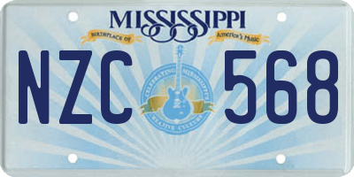 MS license plate NZC568